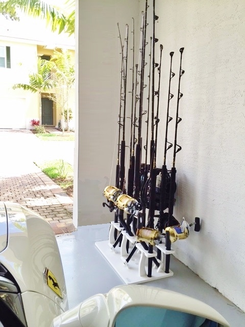Fishing Rod Rack For 17 Big Game Rods + Option For 5 Curved Butt Rod Holder