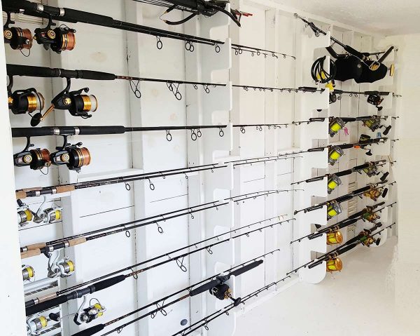 Horizontal Fishing Rod Holder For 19 Big Game Rods and Reels