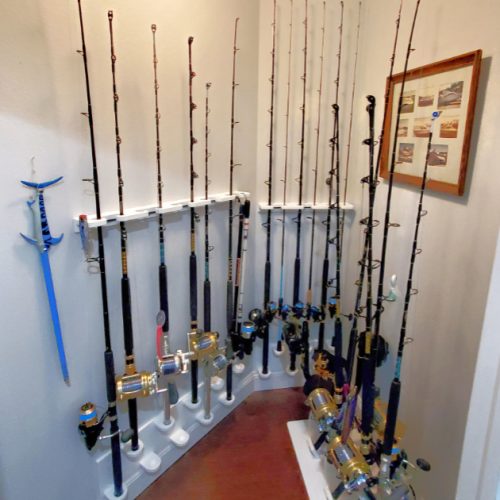 Big Game Fishing Rod Organizer For Curved Butt Rods And Standard